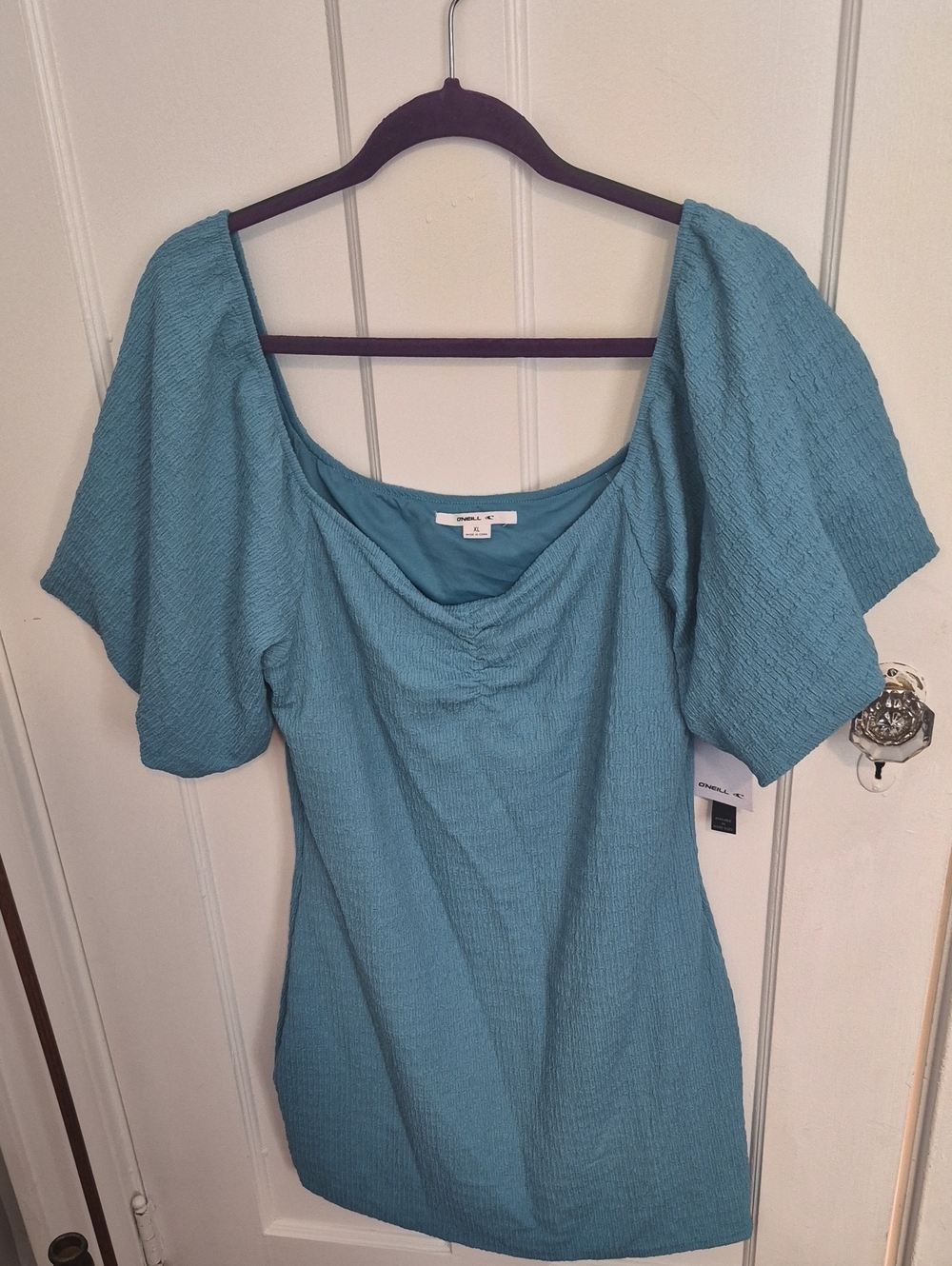 O'Neill Light Teal Puff Sleeve Dress